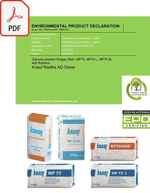Кнауф EPD (Environment Product Declaration) документи